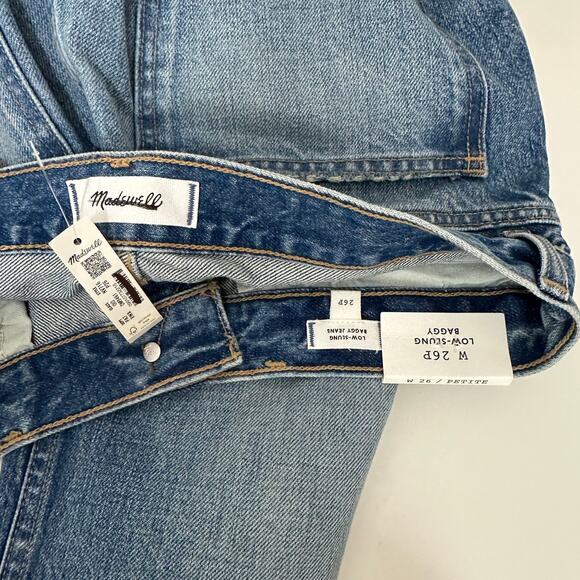 Madewell The Petite Low Slung Baggy Jean Robertson Wash Rigid Blue US 26P NWT - Picture 13 of 15